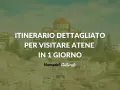 Itinerario dettagliato per visitare Atene in 1 giorno. Un'antica chiesa con cupola domina lo sfondo, mentre rovine storiche e vegetazione rigogliosa compongono la scena.