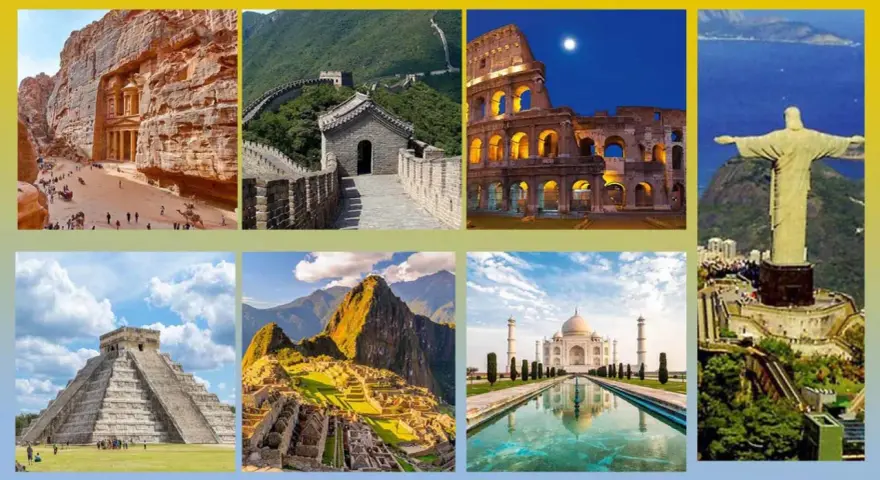 Petra, Grande Muraglia, Colosseo, Cristo Redentore, Chichen Itza, Machu Picchu, Taj Mahal: quali sono le sette meraviglie del mondo.